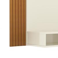 Painel Tv 43 Polegadas Suspenso Com Nichos Bonsai - Off White E Ripado Off White E Ripado - 3