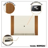 Painel Tv 43 Polegadas Suspenso Com Nichos Bonsai - Off White E Ripado Off White E Ripado - 8
