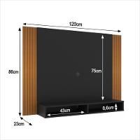 Painel Tv 43 Polegadas Suspenso Com Nichos Bonsai - Preto E Ripado Preto E Ripado - 2