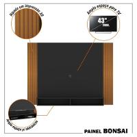 Painel Tv 43 Polegadas Suspenso Com Nichos Bonsai - Preto E Ripado Preto E Ripado - 8