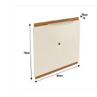 Painel Tv 32 Polegadas Com Prateleira Asteca - Off White E Cedro - 2