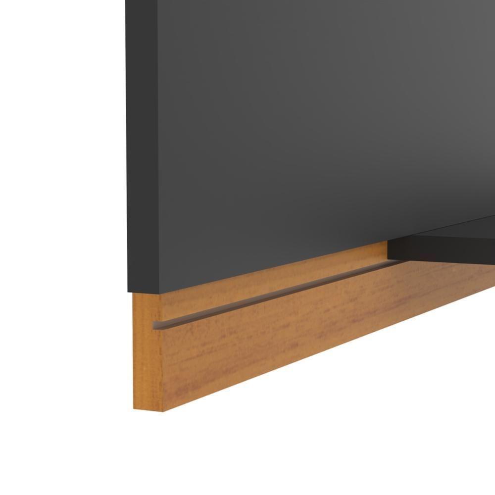 Painel Tv 32 Polegadas Com Prateleira Asteca - Preto E Cedro - 3