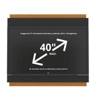 Painel Tv 32 Polegadas Com Prateleira Asteca - Preto E Cedro - 8