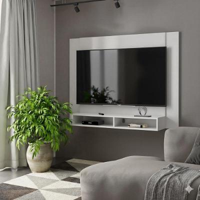 Painel Tv 43 Polegadas Suspenso Com Nichos Bonsai - Branco