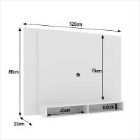 Painel Tv 43 Polegadas Suspenso Com Nichos Bonsai - Branco - 2