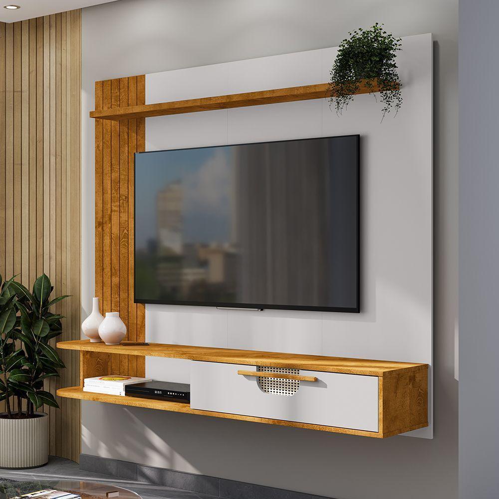 Painel Suspenso Para Tv Até 65 Polegadas Zeus Naturalle Off White - 1