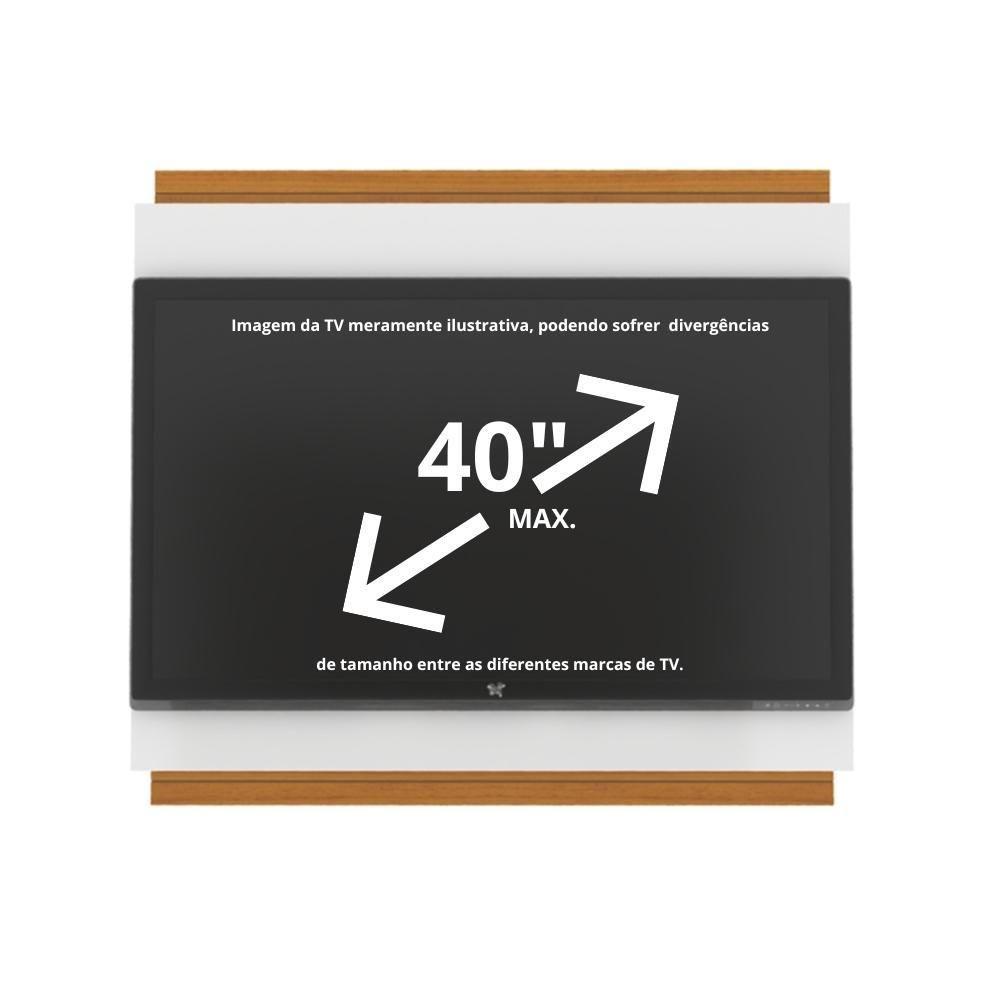 Painel Tv 32 Polegadas Com Prateleira Asteca - Branco E Cedro Branco E Cedro - 8