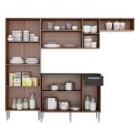 Cozinha Compacta Multimóveis Pequim Fg2933 Com Armário E Balcão Carvalho Avelã/preta - 8