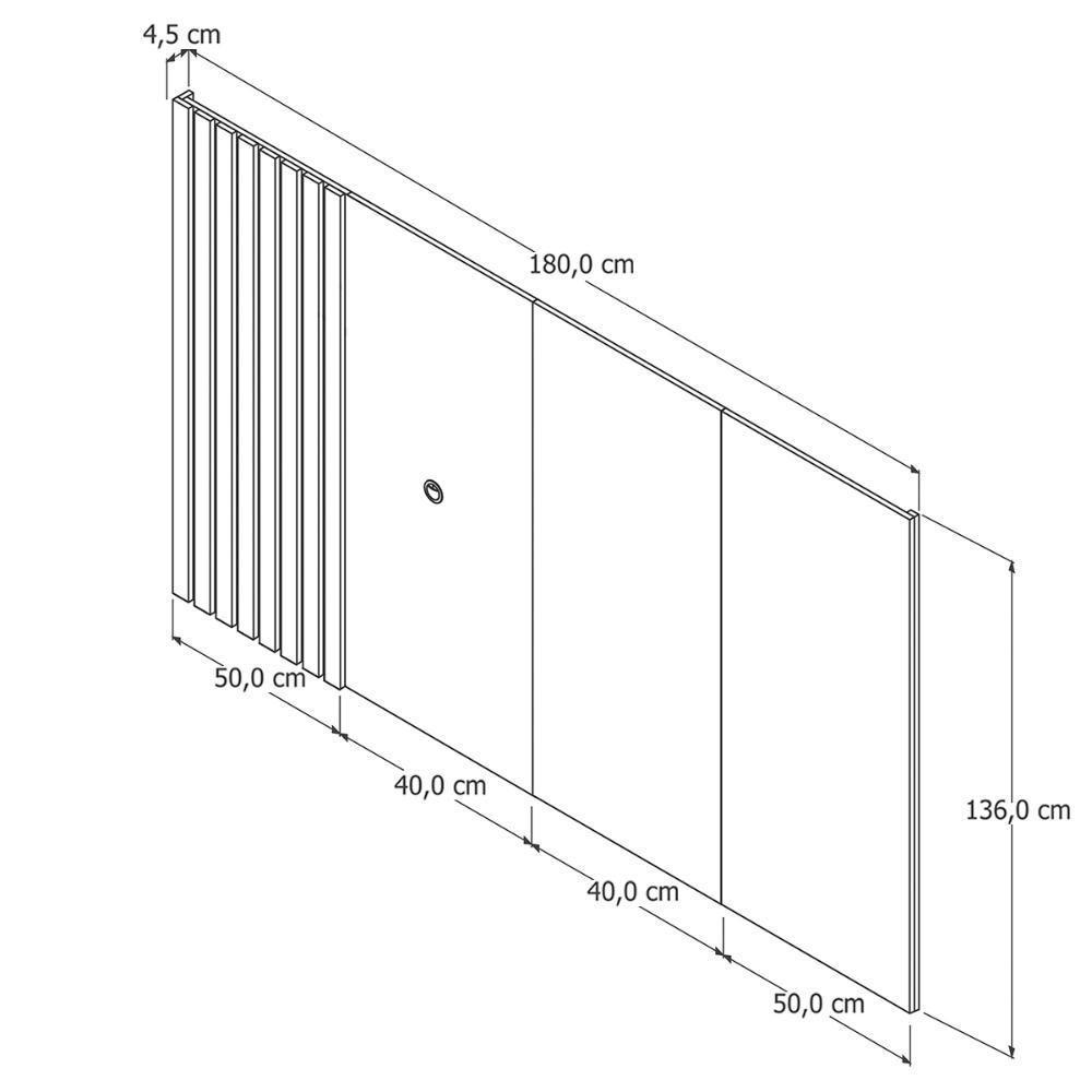 Painel Suspenso Boto 1.8 Com Led Sala Para Tv's Até 70 Pol Off White - 3