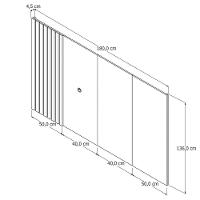 Painel Suspenso Boto 1.8 Com Led Sala Para Tv's Até 70 Pol Off White - 3