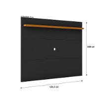Painel Ripado Com Rack Tv 50 Polegadas 136cm Monaco - Preto E Cedro - 2