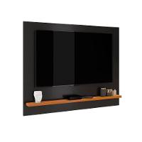 Painel Ripado Com Rack Tv 50 Polegadas 136cm Monaco - Preto E Cedro - 5