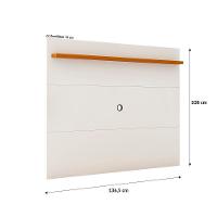 Painel Ripado Tv 50 Polegadas Com Prateleira Monaco - Off White E Cedro - 2