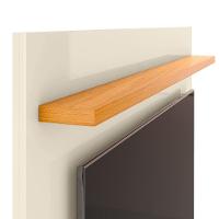 Painel Ripado Tv 50 Polegadas Com Prateleira Monaco - Off White E Cedro - 3