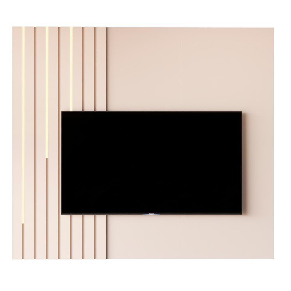 Painel Suspenso Boto 1.4 Com Led Sala Para Tv Até 58 Off White - 1