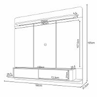 Painel Para Tv Até 70 Polegadas Home Suspenso Concept Off-white 1.8 Off-white/amadeirado