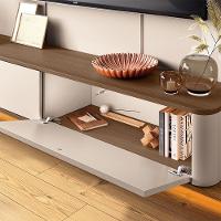 Painel Home Suspenso Ideal Para Tv Até 70 Polegadas Concept Design Moderno Off-white/amadeirado - 3