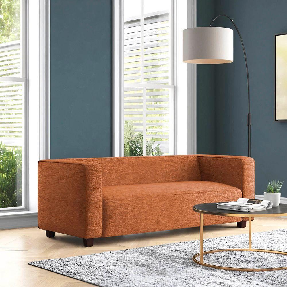 Sofá Namoradeira Amsterdam 1,40m Veludo Terracota - Inova Decorações - 1