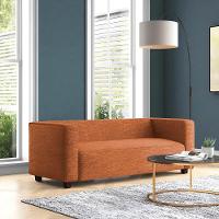 Sofá Namoradeira Amsterdam 1,40m Veludo Terracota - Inova Decorações - 1