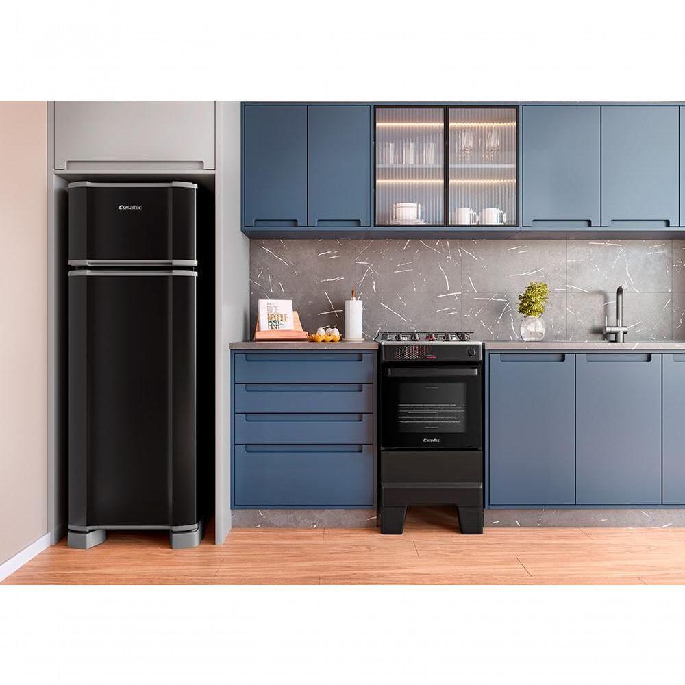 Fogão A Gás Mesa Inox Tampa De Vidro Forno 50L Esmaltec Ideal Master Preto 4 Bocas Bivolt - 5