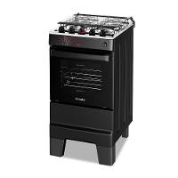 Fogão A Gás Mesa Inox Tampa De Vidro Forno 50L Esmaltec Ideal Master Preto 4 Bocas Bivolt - 3