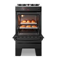 Fogão A Gás Mesa Inox Tampa De Vidro Forno 50L Esmaltec Ideal Master Preto 4 Bocas Bivolt - 8