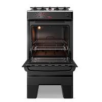 Fogão A Gás Mesa Inox Tampa De Vidro Forno 50L Esmaltec Ideal Master Preto 4 Bocas Bivolt - 9