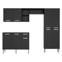 Cozinha Compacta Multimóveis Pequim Up Fg2999 Com Armário E Balcão Preta - 2
