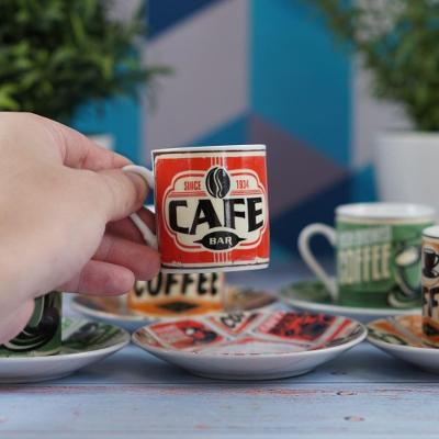 Conjunto De Café Em Porcelana Colorida Com 12 Peças - Elegância Para Sua Mesa