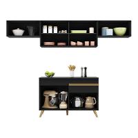 Cozinha Compacta Multimóveis Veneza Gb Fg3697 Com Armário E Balcão Preta - 10