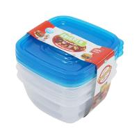 Conjunto De 3 Potes Plásticos Quadrados Com Tampa - Cores Variadas - 5