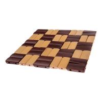 Protetor De Mesa De Bamboo Xadrez 16x16cm Alta Resistência - 3