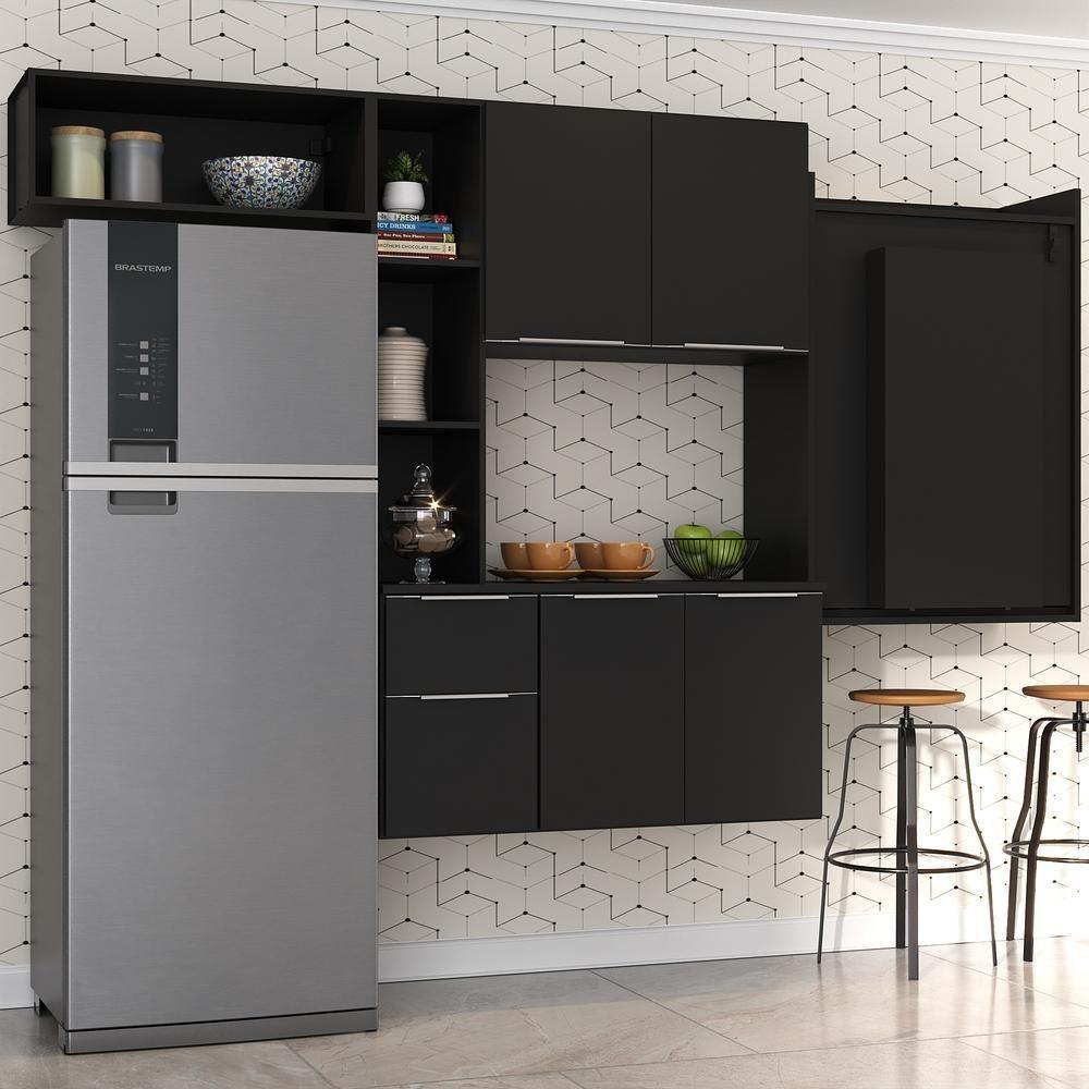 Cozinha Compacta Multimóveis Sofia Fg2010 Com Mesa Dobrável Preta - 7