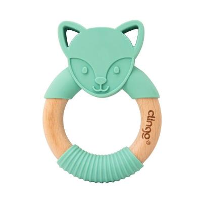 Mordedor Tifany Em Madeira E Silicone - Conforto Para Gengivas De Bebê Raposa