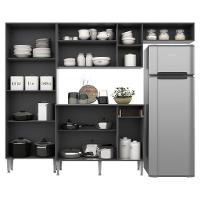 Cozinha Compacta Multimóveis Pequim Fg2933 Com Armário E Balcão Preta/lacca Fumê - 7