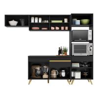 Cozinha Compacta Multimóveis Veneza Gb Fg3691 Com Armário E Balcão Preta - 9