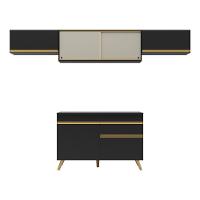 Cozinha Compacta Multimóveis Veneza Gb Fg3698 Com Armário E Balcão Preta - 6