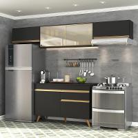 Cozinha Compacta Multimóveis Veneza Gb Fg3698 Com Armário E Balcão Preta - 7