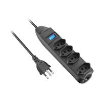 Protetor De Linha 4 Tomadas 2P +T Fusível Chave Liga/Desliga 1,5m - 1