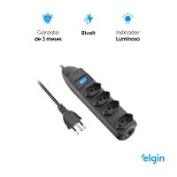 Protetor De Linha 4 Tomadas 2P +T Fusível Chave Liga/Desliga 1,5m