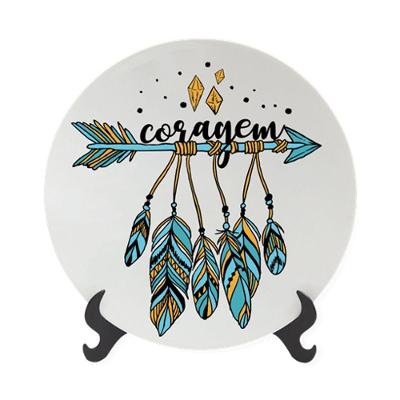 Prato Decorativo De Porcelana 11cm - Coragem