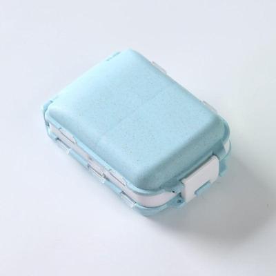 Organizador Portátil De Medicamentos Dobrável Com 8 Compartimentos - Azul Claro Para Comprimidos E Pílulas
