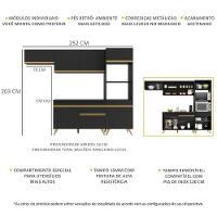 Cozinha Compacta Multimóveis Veneza Gb Fg3690 Com Armário E Balcão Preta - 6