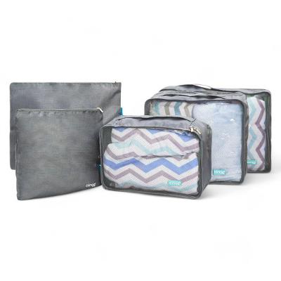 Kit De Organizadores De Bagagem Cinza 5 Peças - Praticidade E Estilo Para Viagens
