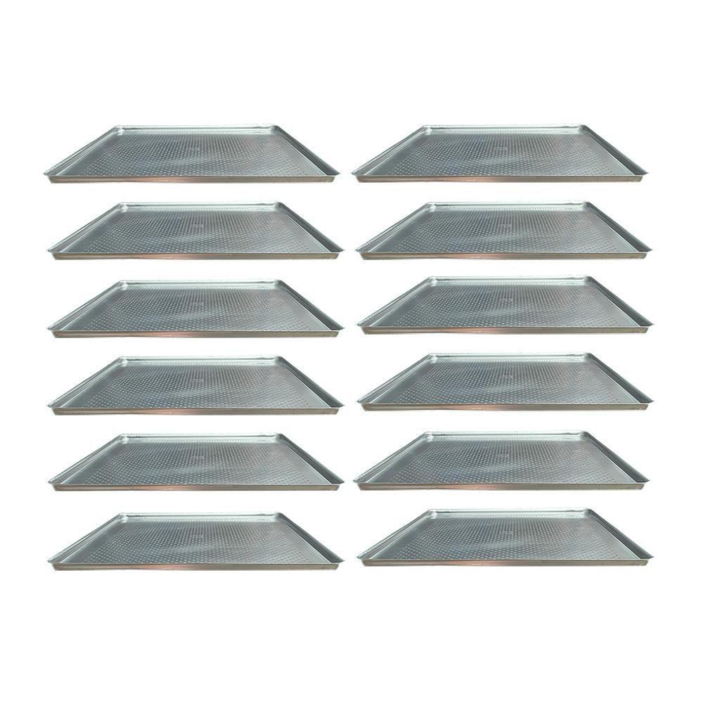 Kit 12 Assadeiras Estampada Perfurada Alumínio 35cm X 35cm Prp-004 - Cimapi - 3