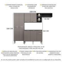 Cozinha Compacta Multimóveis Pequim Fg3572 Com 2 Leds Armário E Balcão Preta/lacca Fumê - 3