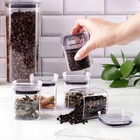 Conjunto De 6 Potes Herméticos Modulares Para Temperos 150ml E 340ml