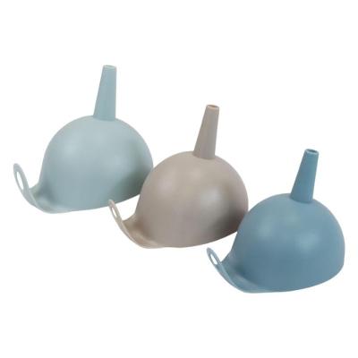 Conjunto Prático De Funis De Plástico Com Suporte - 3 Peças Para Cozinha Em Azul Claro, Azul Escuro E Marrom Claro