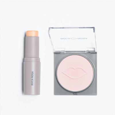 Kit Boca Rosa Pó Compacto Translucido Jujuba +stick Pele 05