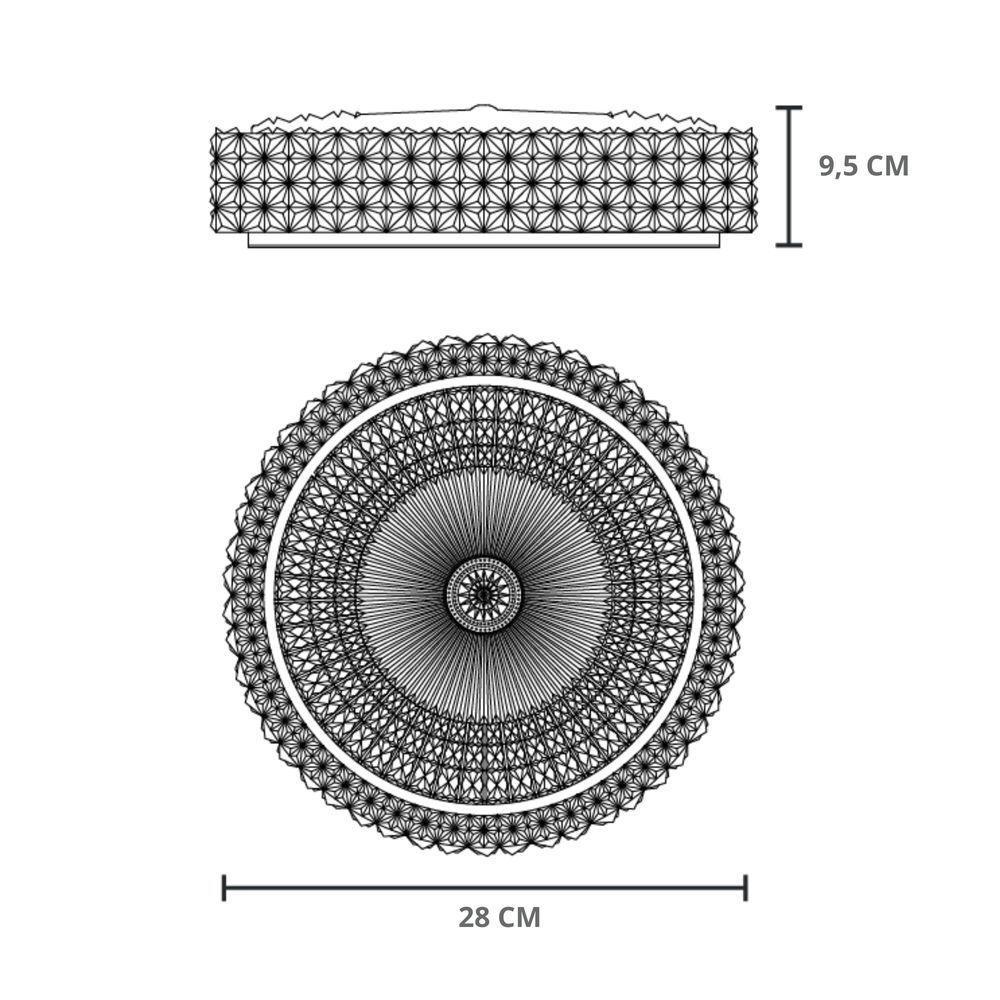 Plafon De Led Sobrepor Redondo Shine Liso 18w Blumenau 3000k Luz Quente - 3